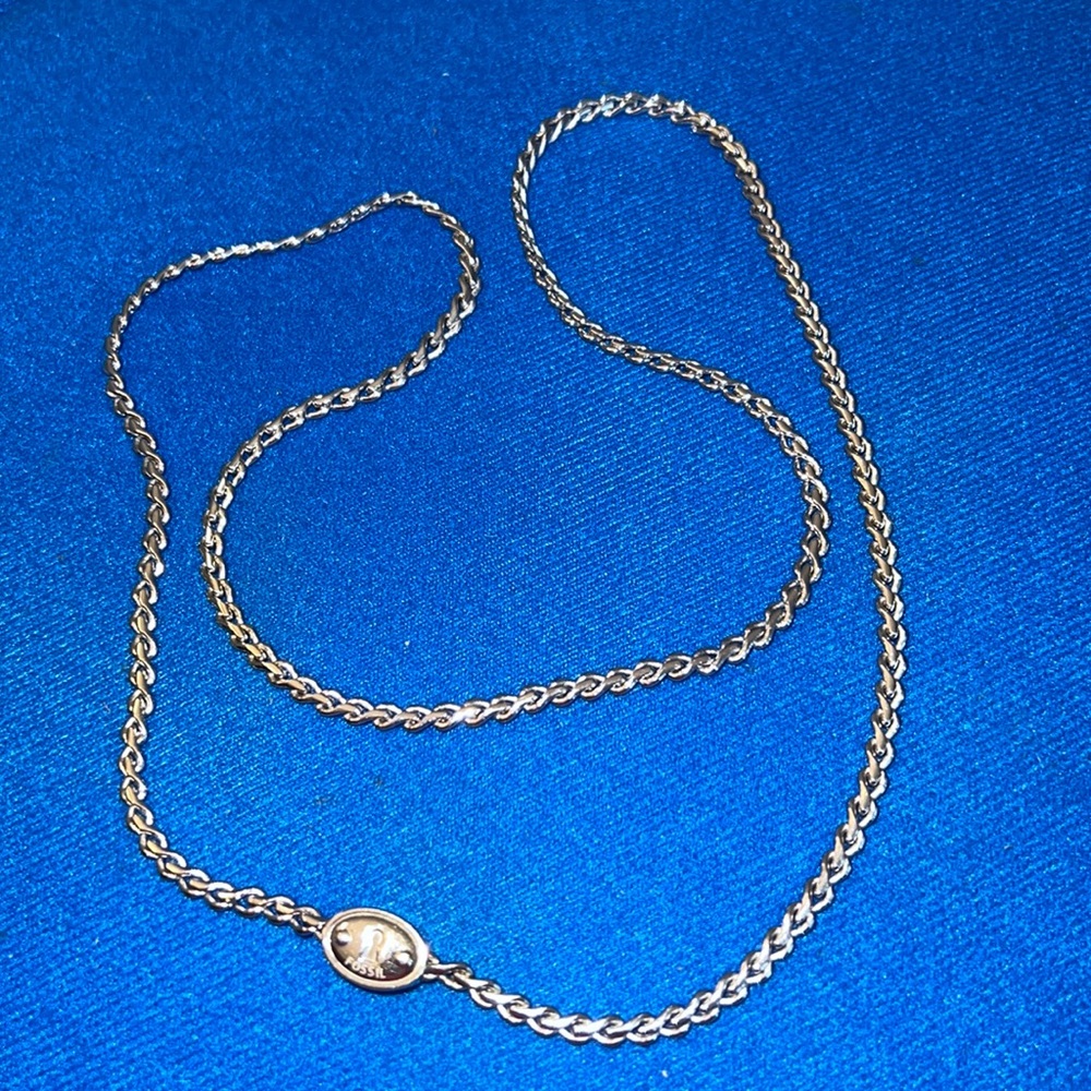 Silver Fossil necklace with heavy chain